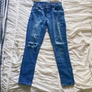 Lucky Brand Brooke Skinny Midwash Destructed Jeans